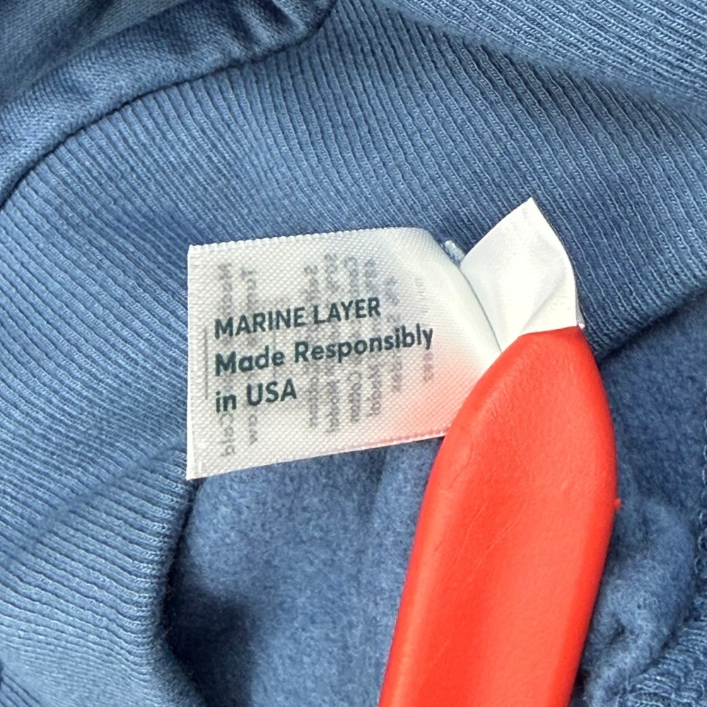 Marine Layer Afternoon Full Zip Hoodie Mens XL Faded Navy Blue $98 USA New NWT - Picture 4 of 7